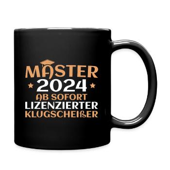 Masterprüfung bestanden 2024 Master - Tasse einfarbig - Schwarz - Rechts