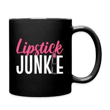 Lustiger Make-up-Künstler Lippenstift Hamster - Tasse einfarbig - Schwarz - Rechts