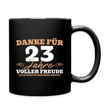 23. Hochzeitstag Mann Titanhochzeit Geschenk - Tasse einfarbig - Schwarz - Rechts