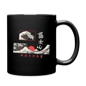 the big wave off Kanagawa, Japan - Full Colour Mug - black - Right
