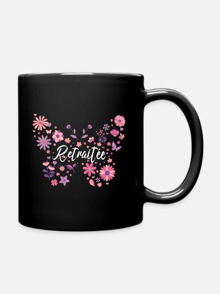 Papillon Jeune Retraitée Femme Retraite - Mug uni - noir
