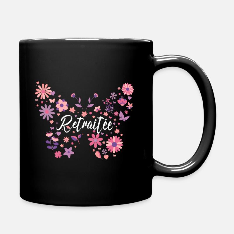 Papillon Jeune Retraitée Femme Retraite - Mug uni - noir