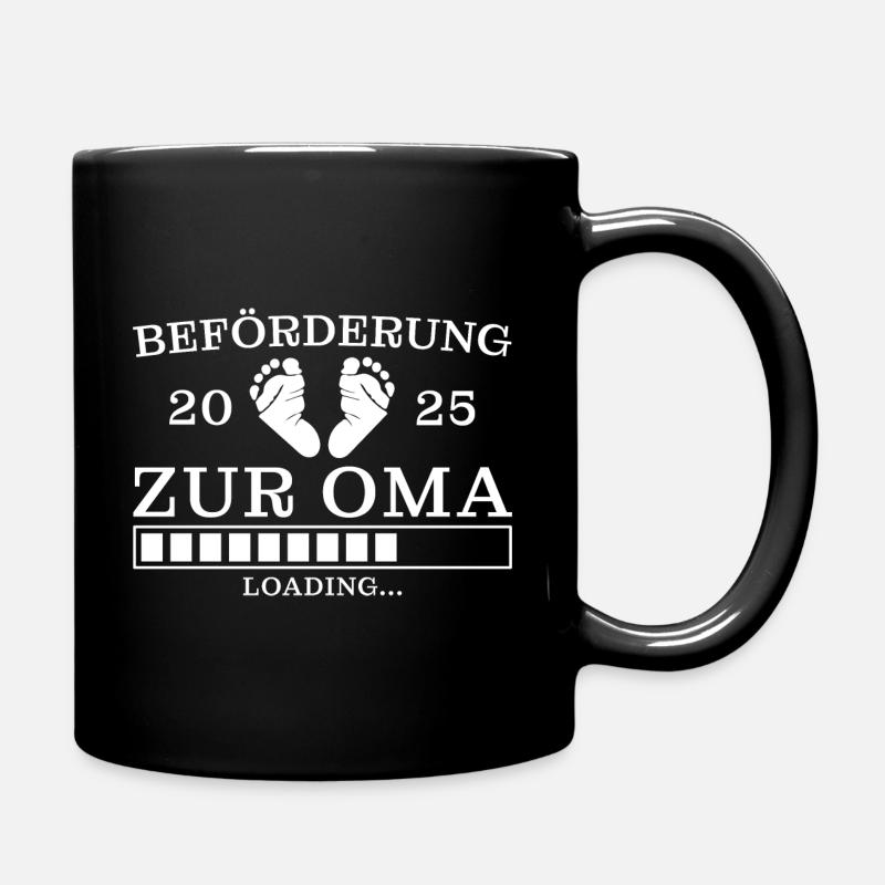 Schwangerschaftsankündigung Großeltern 2025 Oma - Tasse einfarbig - Schwarz