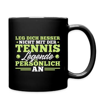 Tennis Lustiger Spruch Tennisspieler - Tasse einfarbig - Schwarz - Rechts