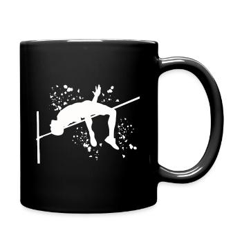 Hochspringer Wasserfarben Hochsprung - Tasse einfarbig - Schwarz - Rechts