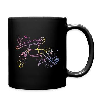Weitspringer Weitspringen Kinder Weitsprung - Tasse einfarbig - Schwarz - Rechts