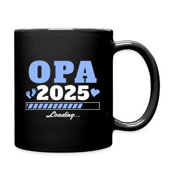 Opa 2025 loading Schwangerschaft verkünden - Tasse einfarbig - Schwarz - Rechts