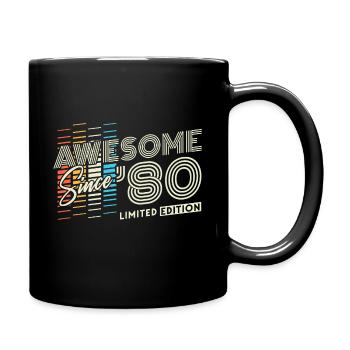 1980 ' s Né Vintage Cadeau d’anniversaire Rétro - Mug uni - noir - Droite