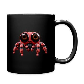 Spinne 3D - Tasse einfarbig - Schwarz - Rechts