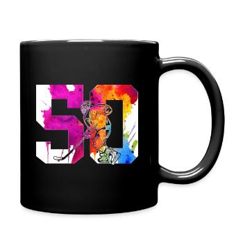 NUMBER 50 HOCKEY 50TH BIRTHDAY - Full Colour Mug - black - Right