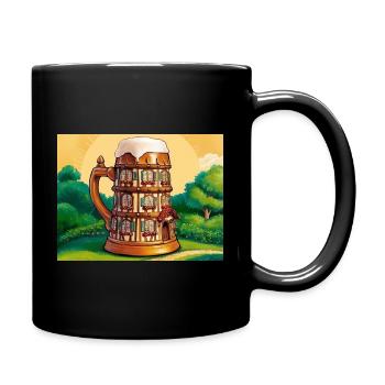 Ein Fachwerkhaus in Form eines Bieres - Tasse einfarbig - Schwarz - Rechts