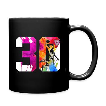 30. GEBURTSTAG BASKETBALL NUMMER 30 - Tasse einfarbig - Schwarz - Rechts