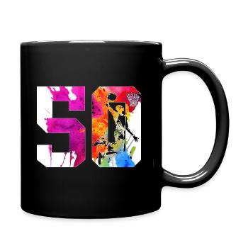 50TH BIRTHDAY BASKETBALL NUMBER 50 - Full Colour Mug - black - Right