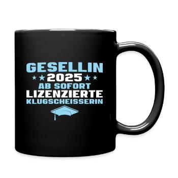 Ausbildung bestanden Gesellin 2025 - Tasse einfarbig - Schwarz - Rechts