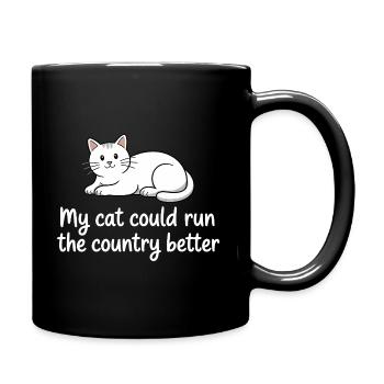 Mon Chat Gouvernerait Mieux Le Pays - Mug uni - noir - Droite