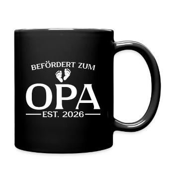 Befoerdert zum Opa 2026 - Tasse einfarbig - Schwarz - Rechts