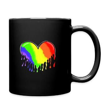 Herz - Tasse einfarbig - Schwarz - Rechts