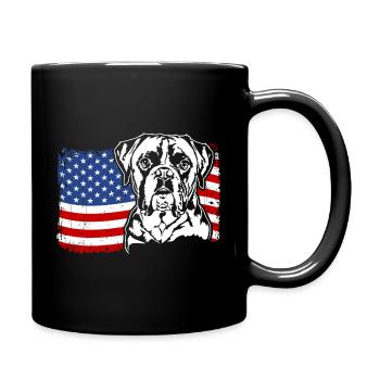 Boxer US Amérique Drapeau Chiens Chien Wilsigns - Mug uni - noir - Droite