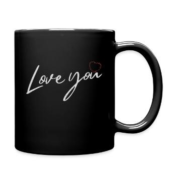 love you Lieblingsmensch - Tasse einfarbig - Schwarz - Rechts