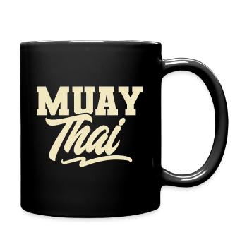 Muay Thai - Tasse einfarbig - Schwarz - Rechts