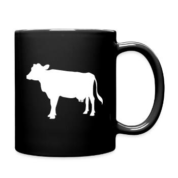 Kuh Muh Rind Tier Rindvieh Bauernhof Geschenk - Tasse einfarbig - Schwarz - Rechts