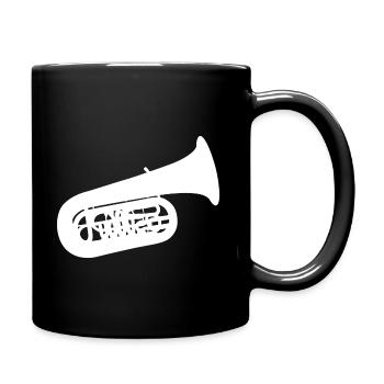 Silhouette de tuba blanche - Mug uni - noir - Droite