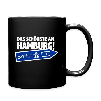 BERLIN DAS SCHÖNSTE AN HAMBURG - Tasse einfarbig - Schwarz - Rechts