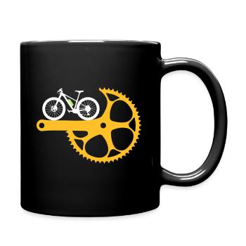 Bicycle crank mountain bike Ebike bicycle bike - Full Colour Mug - black - Right