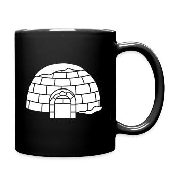 Iglu kuppelförmiges Schneehaus Eskimo Inuit - Tasse einfarbig - Schwarz - Rechts