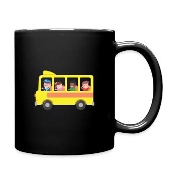 Gelber Schulbus - Tasse einfarbig - Schwarz - Rechts