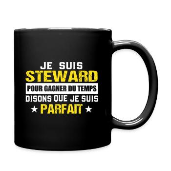 Funny gift steward - Full Colour Mug - black - Right