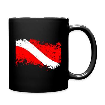 flammende Tauchflagge - Tasse einfarbig - Schwarz - Rechts