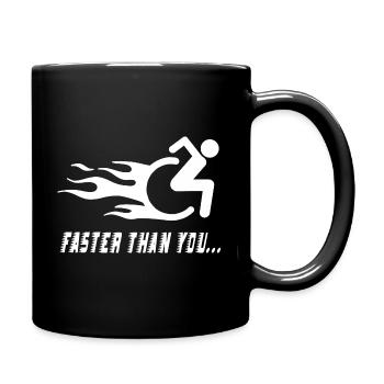 Fauteuil roulant handicap humour handicap - Mug uni - noir - Droite