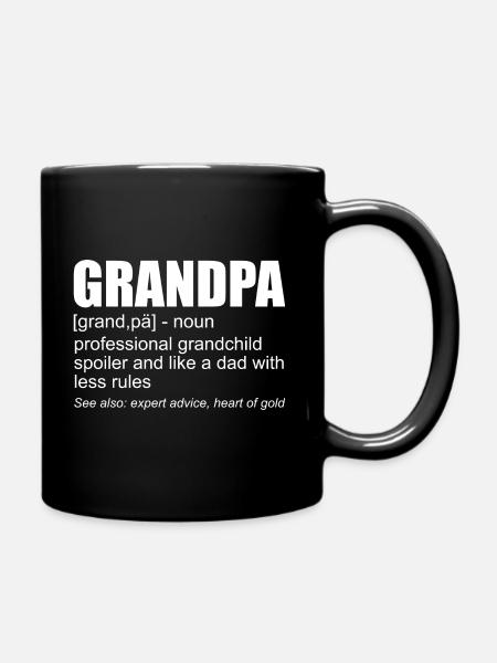 Grandpa definition funny grandfather fathers day - Full Colour Mug - black