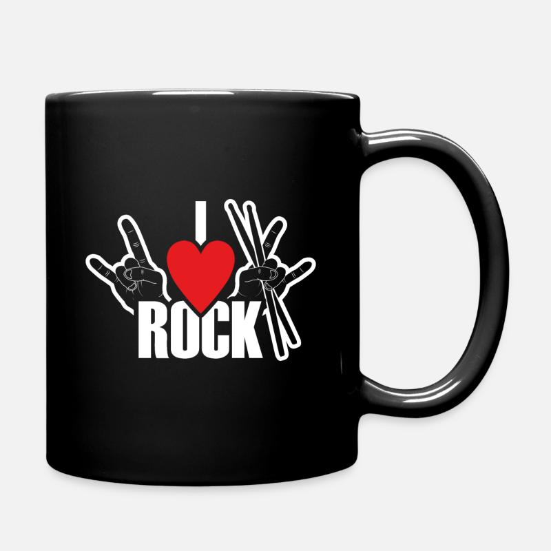 J’adore rock batteur Rock - Mug uni - noir