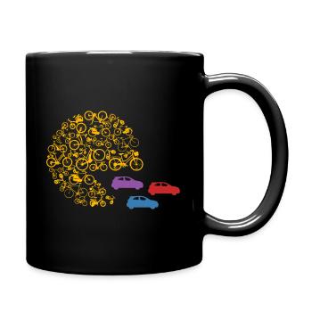 Bicycle vs. Car Bike Cycling Road Bike Lustig - Full Colour Mug - black - Right
