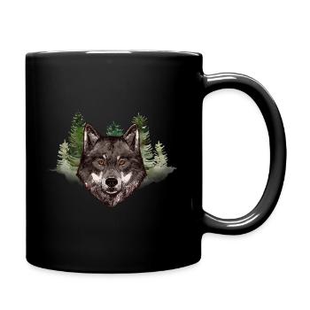 Wolf Gris forêt sauvage sauvage créature - Mug uni - noir - Droite