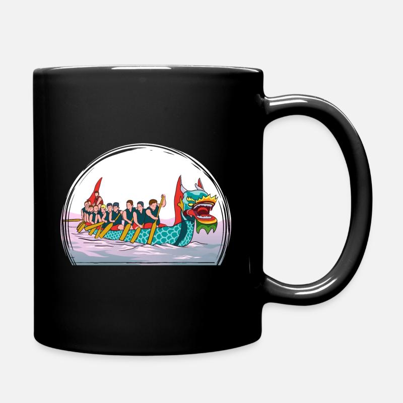 Drachenboot, Paddeln, Geschenk, Vikinger, China - Tasse einfarbig - Schwarz