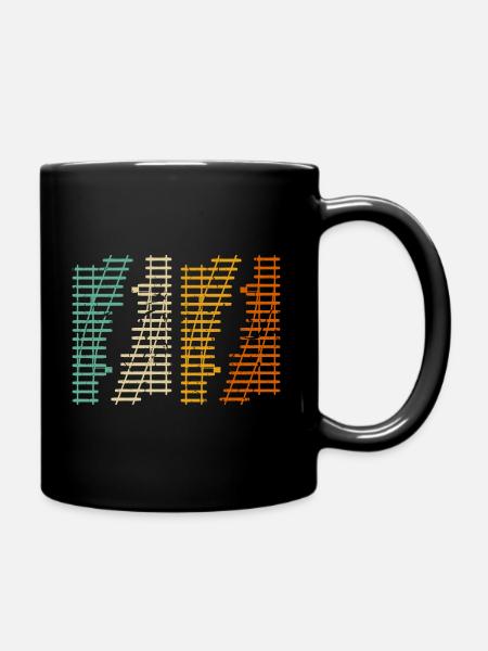 Zug Gleise Schienen Eisenbahn Vintage Modellbahn - Tasse einfarbig - Schwarz