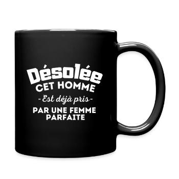 Désolée cet homme est déjà pris humour couple - Mug uni - noir - Droite