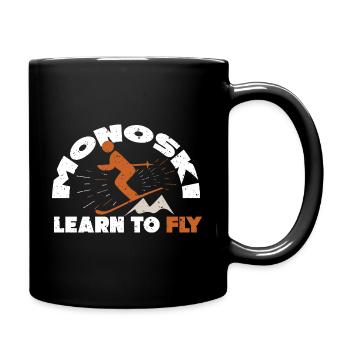 Monoski Geschenkidee Geschenk Monoskifahren Monosk - Tasse einfarbig - Schwarz - Rechts