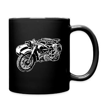 Mofa Moped Gespann Ural Ostalgie DDR mofa DDR Mope - Tasse einfarbig - Schwarz - Rechts