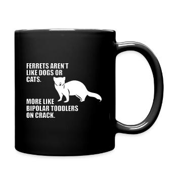 Drôle de furet amateur blague pour maman papa - Mug uni - noir - Droite