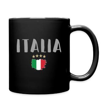 Italie Football Fan Maillot Drapeau - Mug uni - noir - Droite