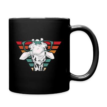 Rétro Giraffe Mama Drôle Safari Africain - Mug uni - noir - Droite