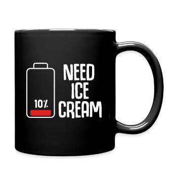 Drôle de glace humour avec batterie vide - Mug uni - noir - Droite