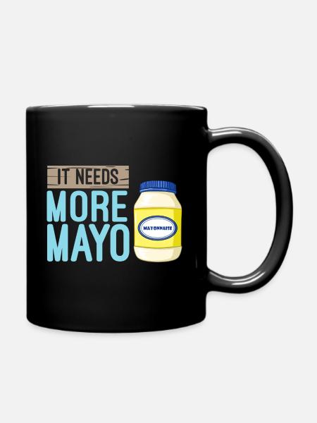 Mayonnaise Mayo Sauce Majo Salatsauce - Tasse einfarbig - Schwarz