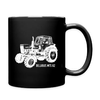 Belarus mts Traktor Landwirt Geschenk - Tasse einfarbig - Schwarz - Rechts