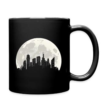 Ville et Lune Silhouette - Mug uni - noir - Droite