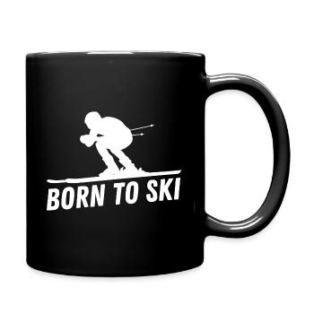 Born To Ski Skifahren Piste Apres Ski - Tasse einfarbig - Schwarz - Rechts